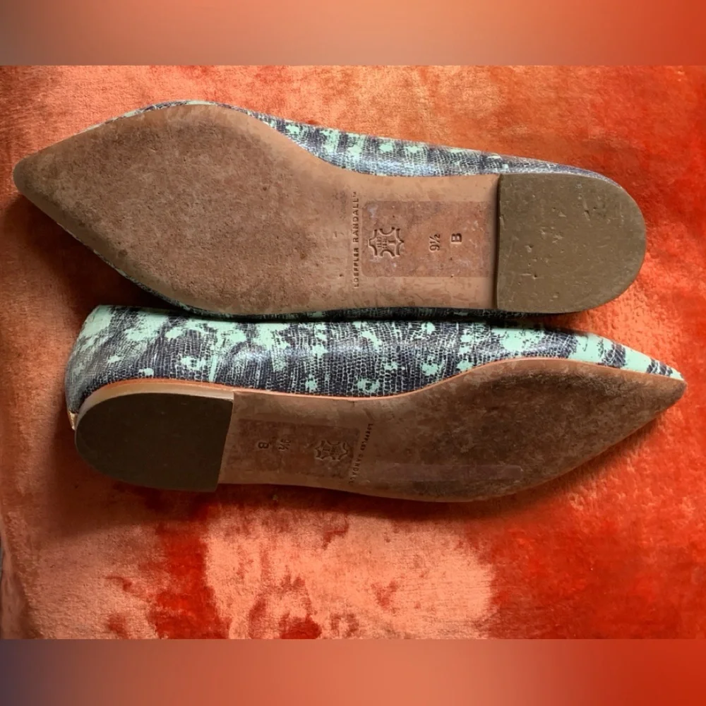 Loeffler Randall Green and Brown Patterned Flats - Picture 8 of 9